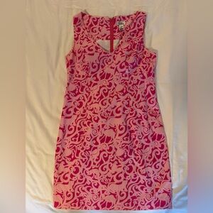 Vintage Lilly Pulitzer Pink and White sleeveless 7C’s Animal Print Size 12